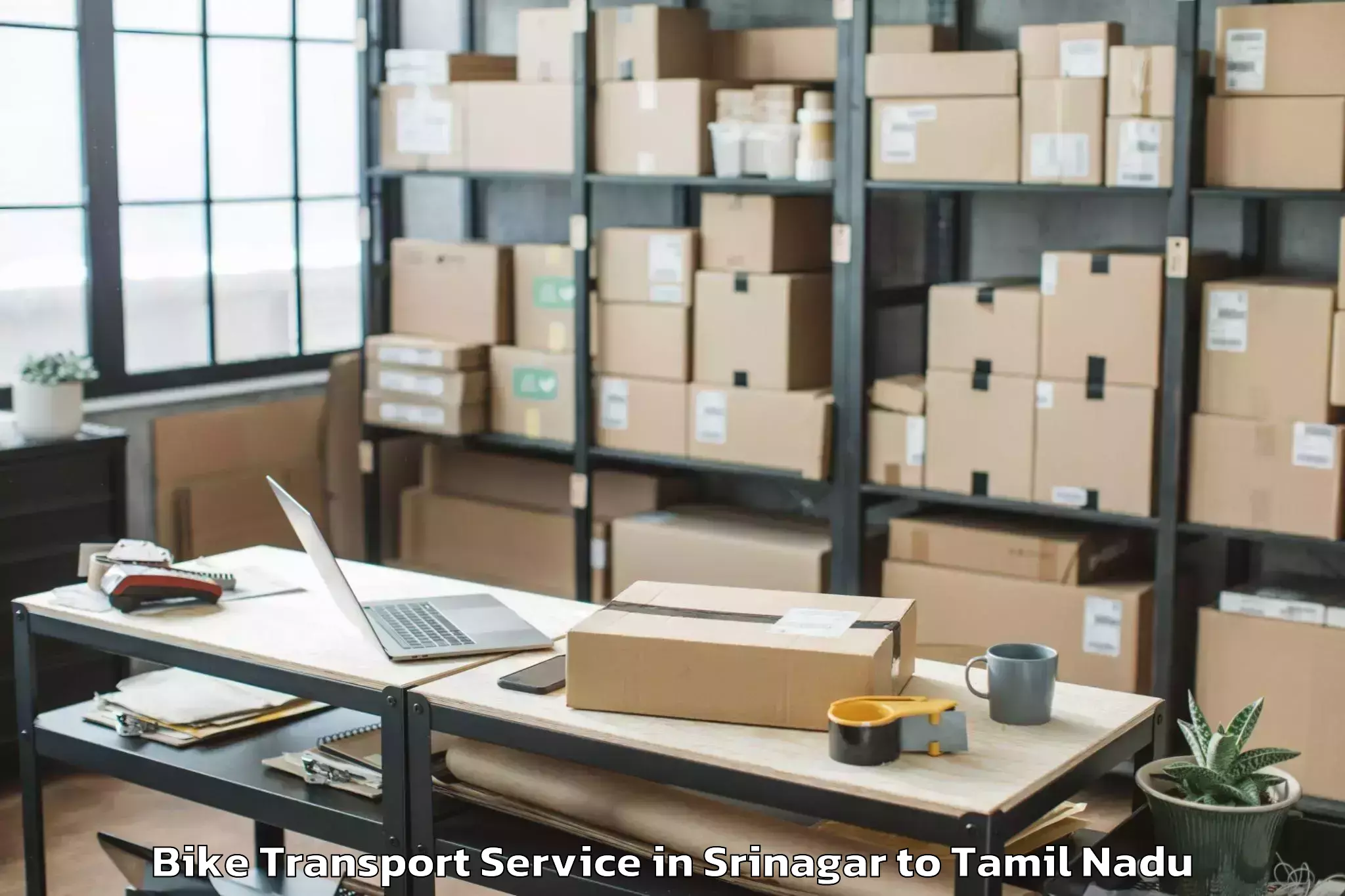 Easy Srinagar to Tuticorin Port Bike Transport Booking